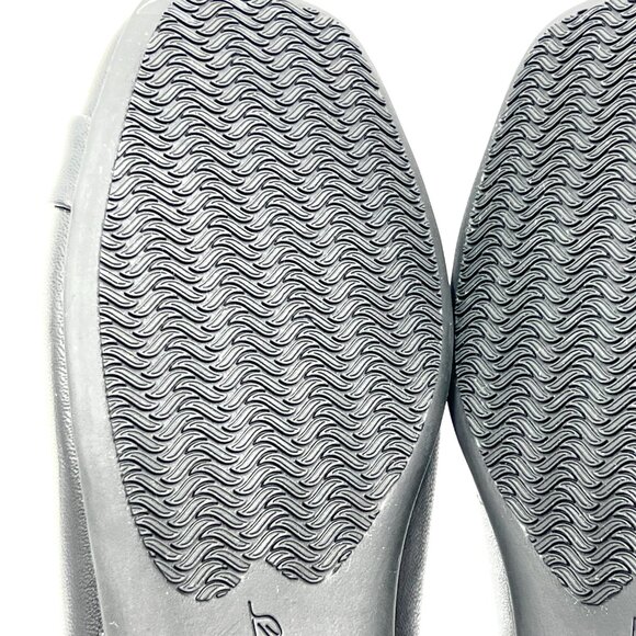 7.5W 7.5 WIDE WIDTH Trotters Black Leather Slip On Ballet Flats Shoes - Picture 9 of 13